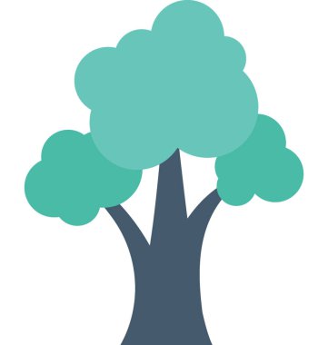 Servi ağacı düz vektör simgesi 