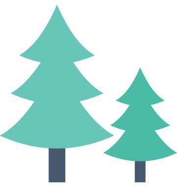 Çam ağacı düz vektör simgesi