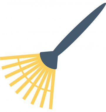 Süpürge düz vektör simgesi