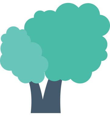Çalı ağacı düz vektör simgesi 