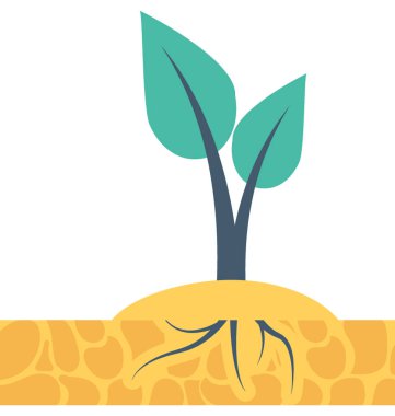 Fidan düz vektör simgesi