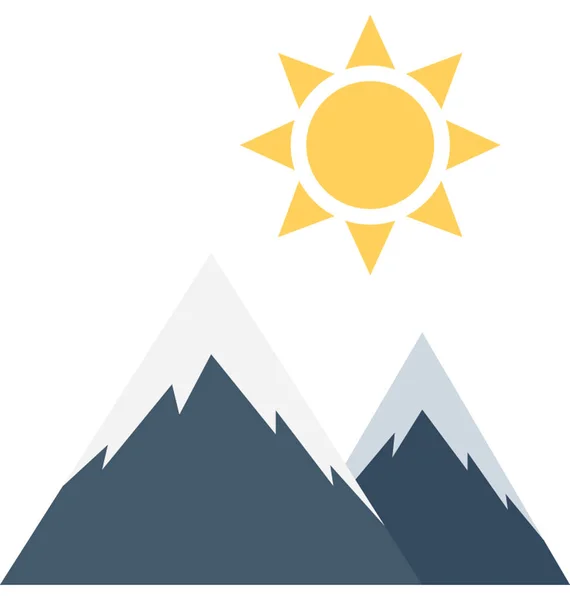 Mountains Flat Vector Icon — Stock Vector