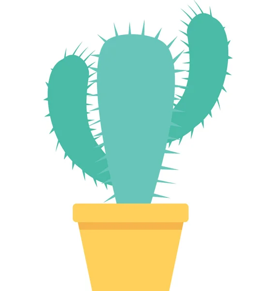 Planta Cactus Plana Vector Icono — Archivo Imágenes Vectoriales