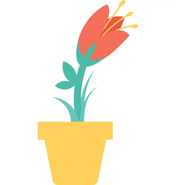 Tulip Bud Flat Vector Icon — Stock Vector
