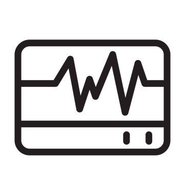 EKG makinesi satırı vektör simgesi