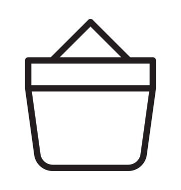 alışveriş poşeti çizgisi vektör simgesi