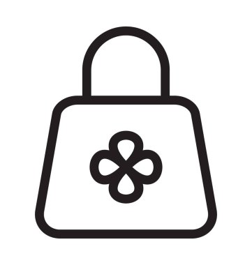 El çantası çizgi vektör simgesi