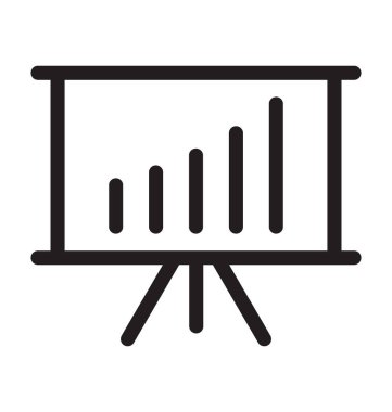 Grafik sunum çizgi vektör simgesi