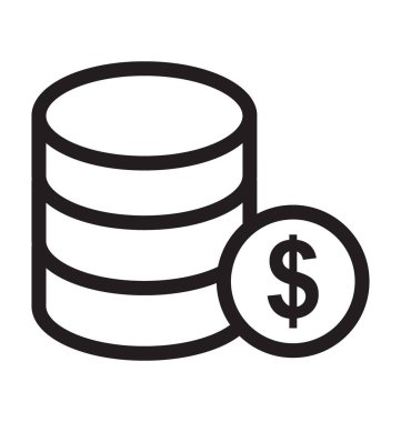 Sikke yığını satırı vektör simgesi