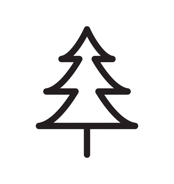 Vánoční Stromeček Linie Vektorové Ikony — Stockový vektor