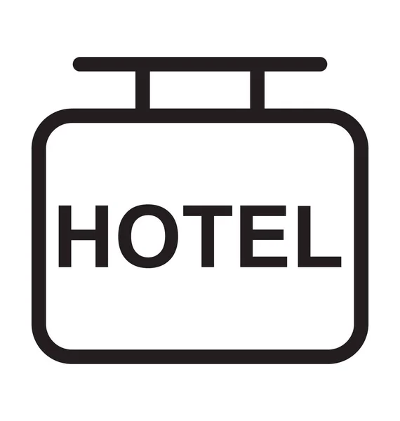 Hotel Schild Linie Vektor Symbol — Stockvektor