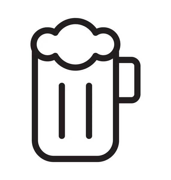 Пиво Муг Лінія Векторна Піктограма — стоковий вектор