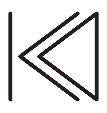 Rewind düğme satırı vektör simgesi