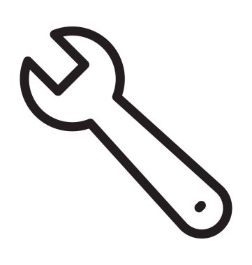 İngiliz anahtarı satırı vektör simgesi