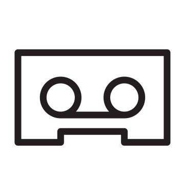 Kaset çizgi vektör simgesi