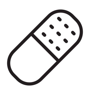 Kapsül çizgi vektör simgesi