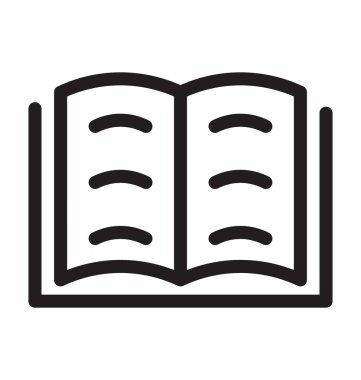 Açık kitap satırı vektör simgesi