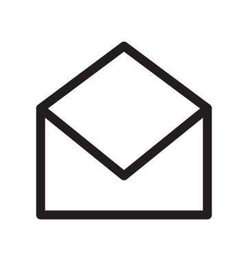 Açık zarf satırı vektör simgesi