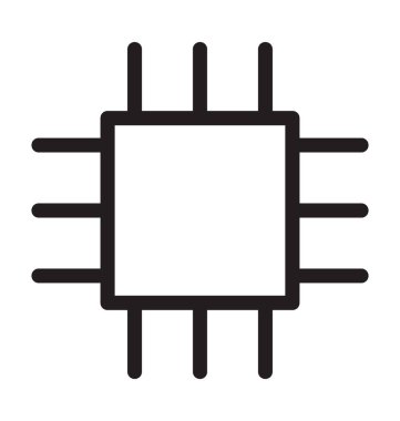 İşlemci çip satırı vektör simgesi