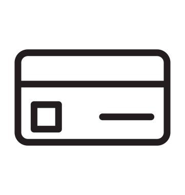 Kredi kartı çizgisi vektör simgesi