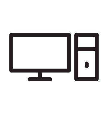 Kişisel bilgisayar vektör anahat simgesini