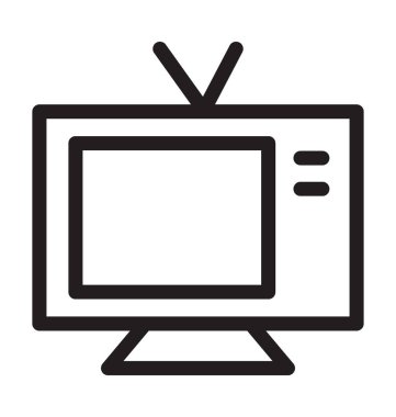 Retro Tv vektör anahat simgesini 