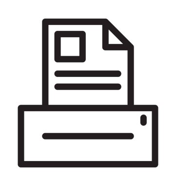 Faks makinesi vektör anahat simgesini