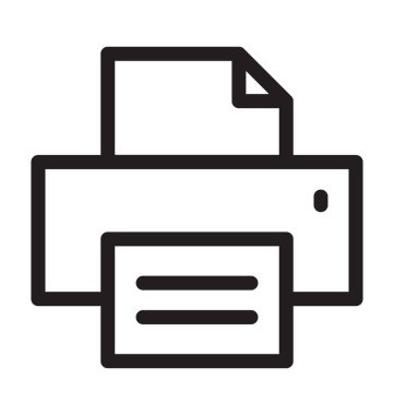 Yazıcı vektör anahat simgesini 