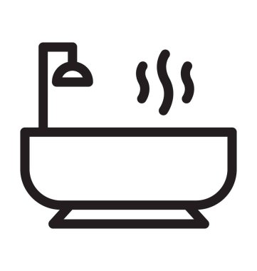 Küvet vektör anahat simgesini