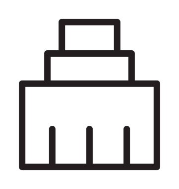 Ağ Hub vektör anahat simgesini