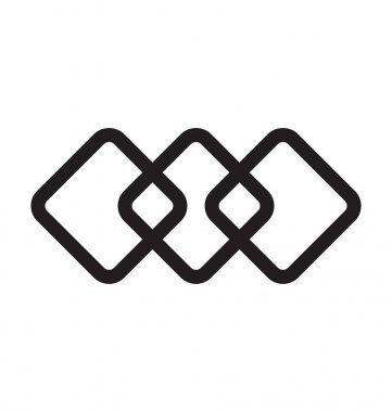 Üst üste gelen kareler vektör anahat simgesini