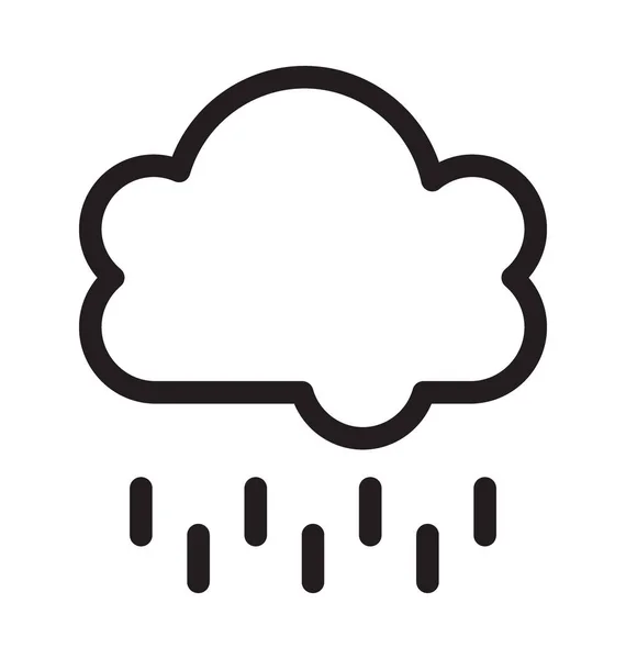 Raining Line Vector Icon — Stock Vector