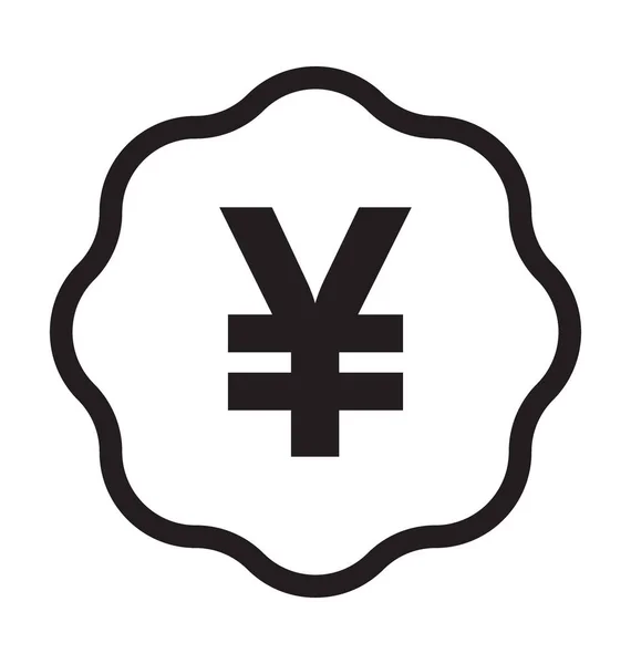 Yen Teken Lijn Vector Icon — Stockvector