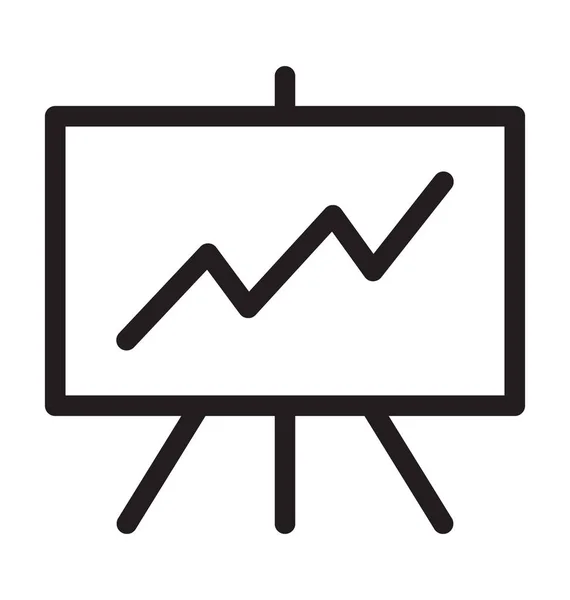 Gráfico Relatório Linha Vector Ícone —  Vetores de Stock