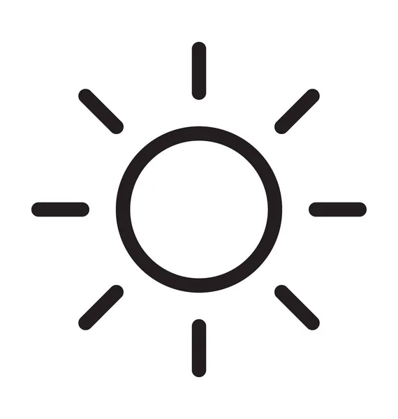 Línea Luz Solar Vector Icono — Vector de stock