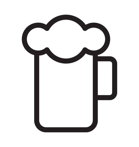 Beer Mug Line Vector Icon — Stock Vector