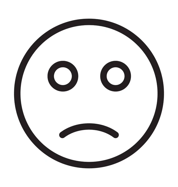 Sad Smiley Line Vector Ícone — Vetor de Stock