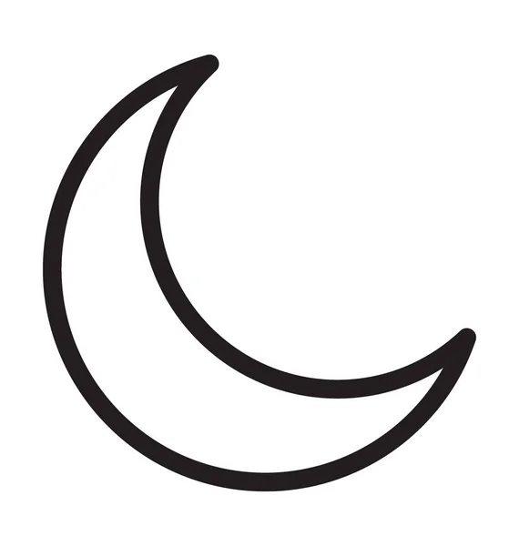 Moon Line Vector Icon — Stock Vector