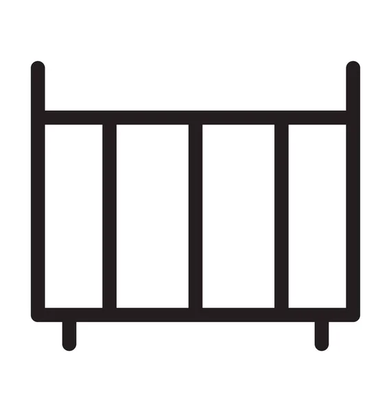 Baby Crib Line Vector Icon — Stock Vector