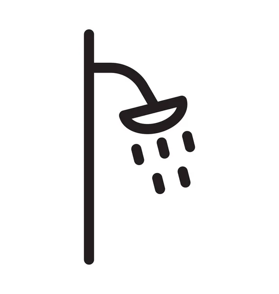 Shower Line Vector Icon — Stock Vector