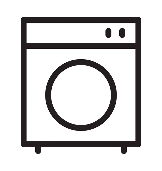 Wasmachine Vector Overzicht Pictogram — Stockvector