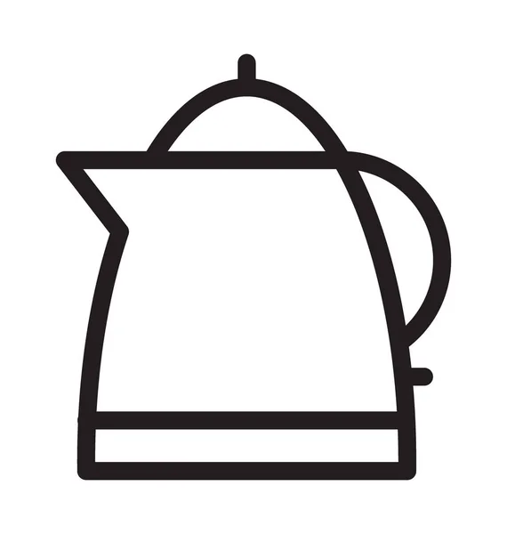 Electric Kettle Vector Outline Icon — Stock Vector
