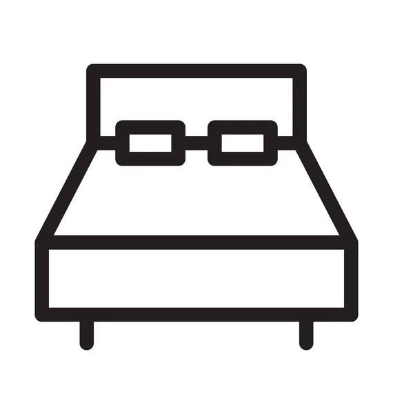 Иконка Векторного Контура Кровати — стоковый вектор