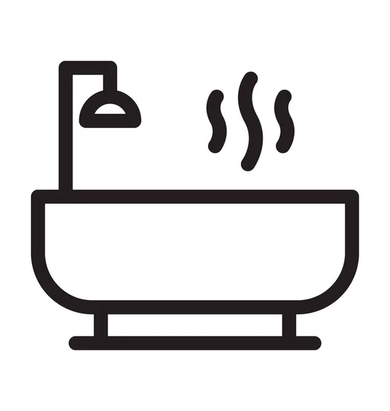 Bathtub Vector Outline Icon — Stock Vector