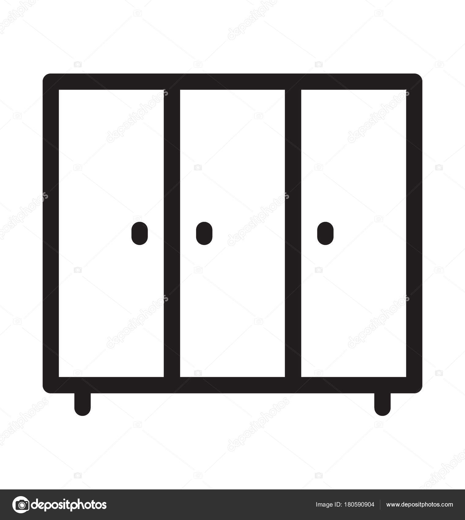 Cupboard Vector Outline Icon Stock Vector Image by ©vectorsmarket 180590904