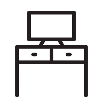 TV standı vektör anahat simgesini