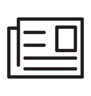 Gazete vektör anahat simgesini