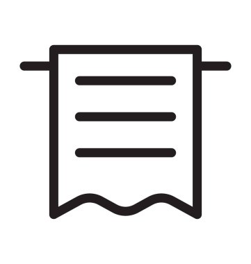 Havlu vektör anahat simgesini astı 