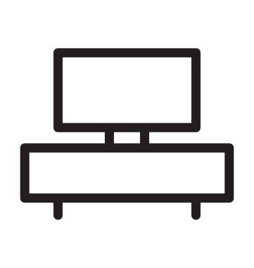 TV standı vektör anahat simgesini