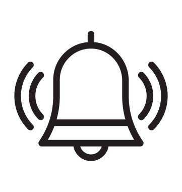 Bell Ringing Vector Outline Icon clipart